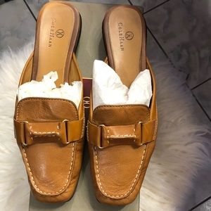 Golden brown summer loafers